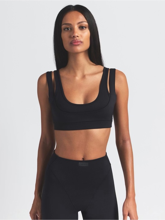 SKIMS Other - NWT NikeSKIMS Black Matte Double Strap Scoop Tank Top Sports Bra Small